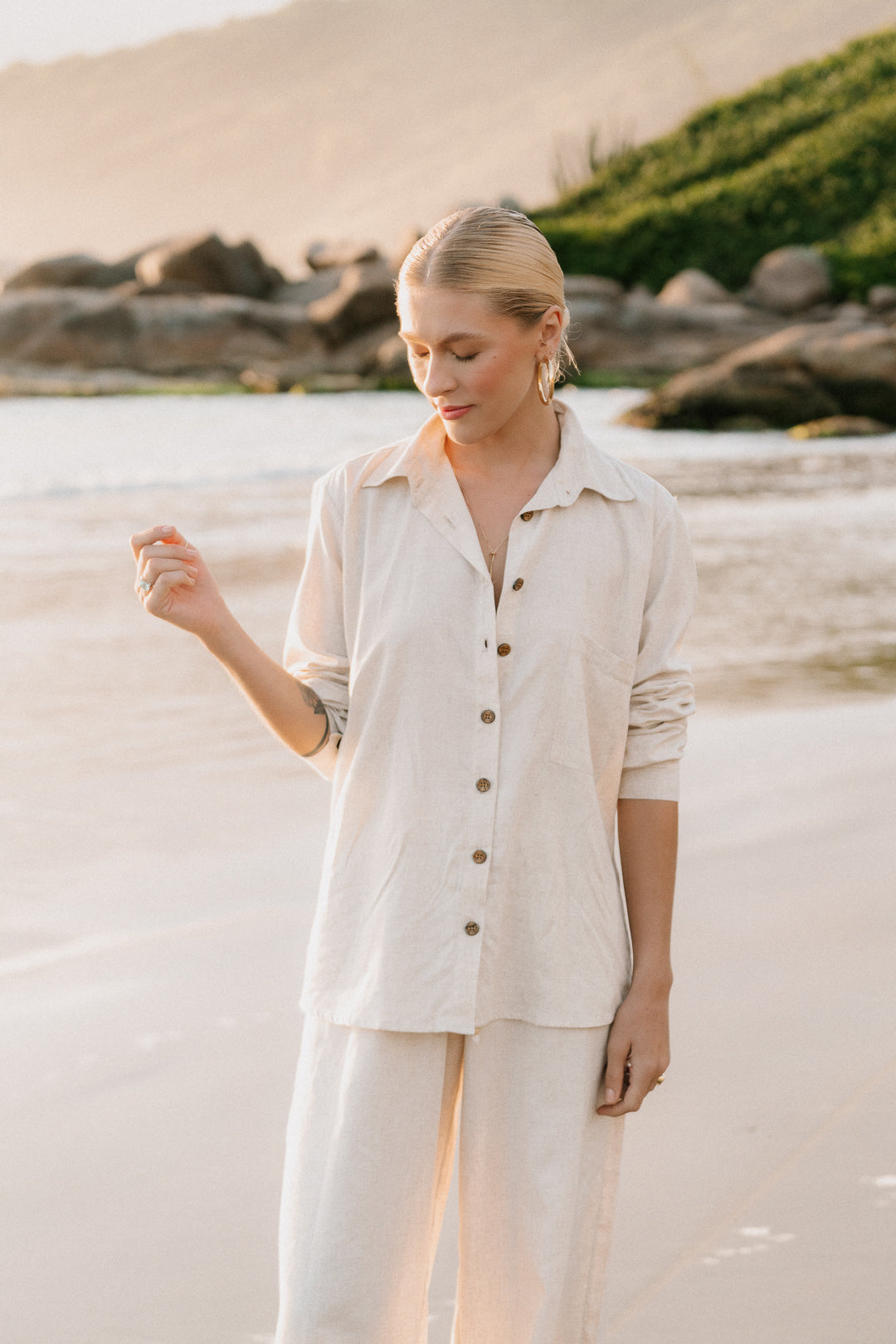 Camisa Botão Natural