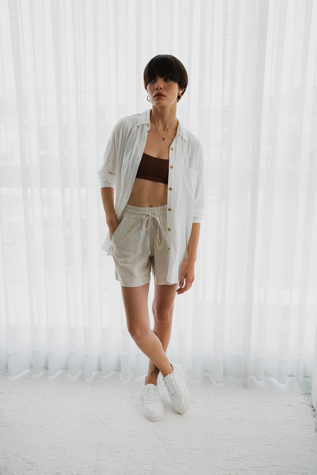 Shorts Laço Natural