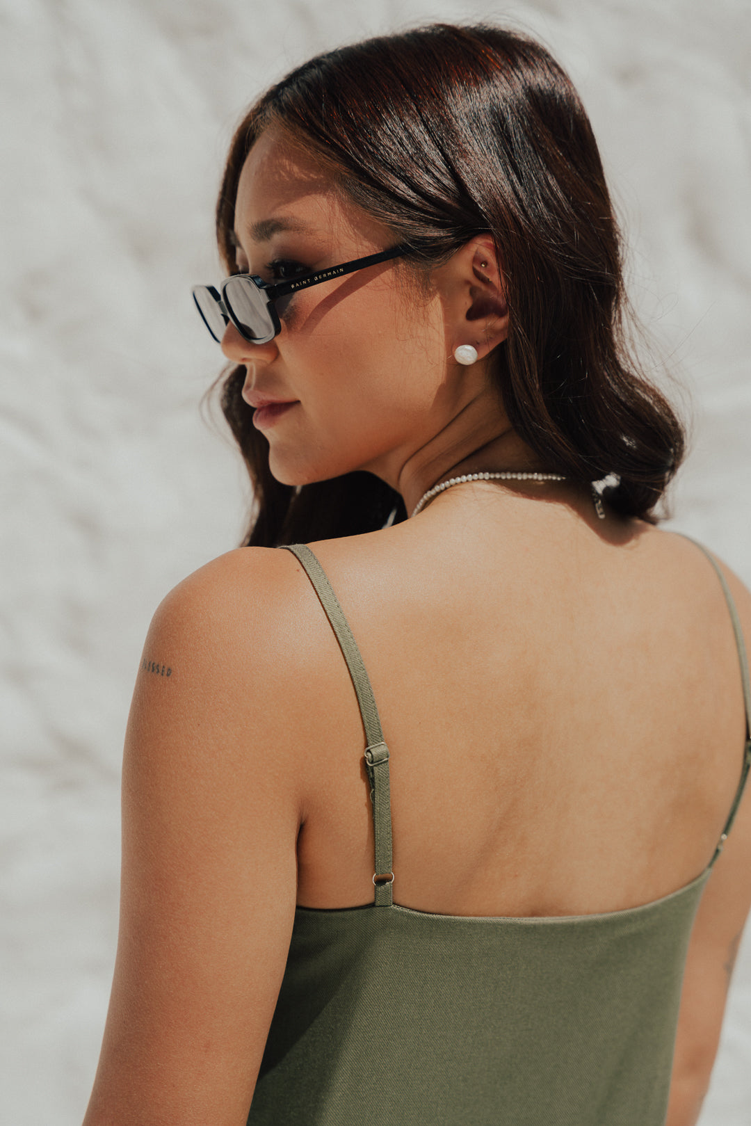 Vestido Longo Fenda Oliva