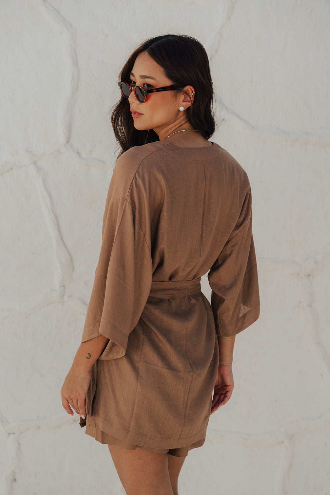 Kimono Reto Fenda Cappuccino