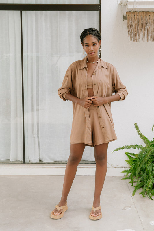 Camisa Botão Cappuccino