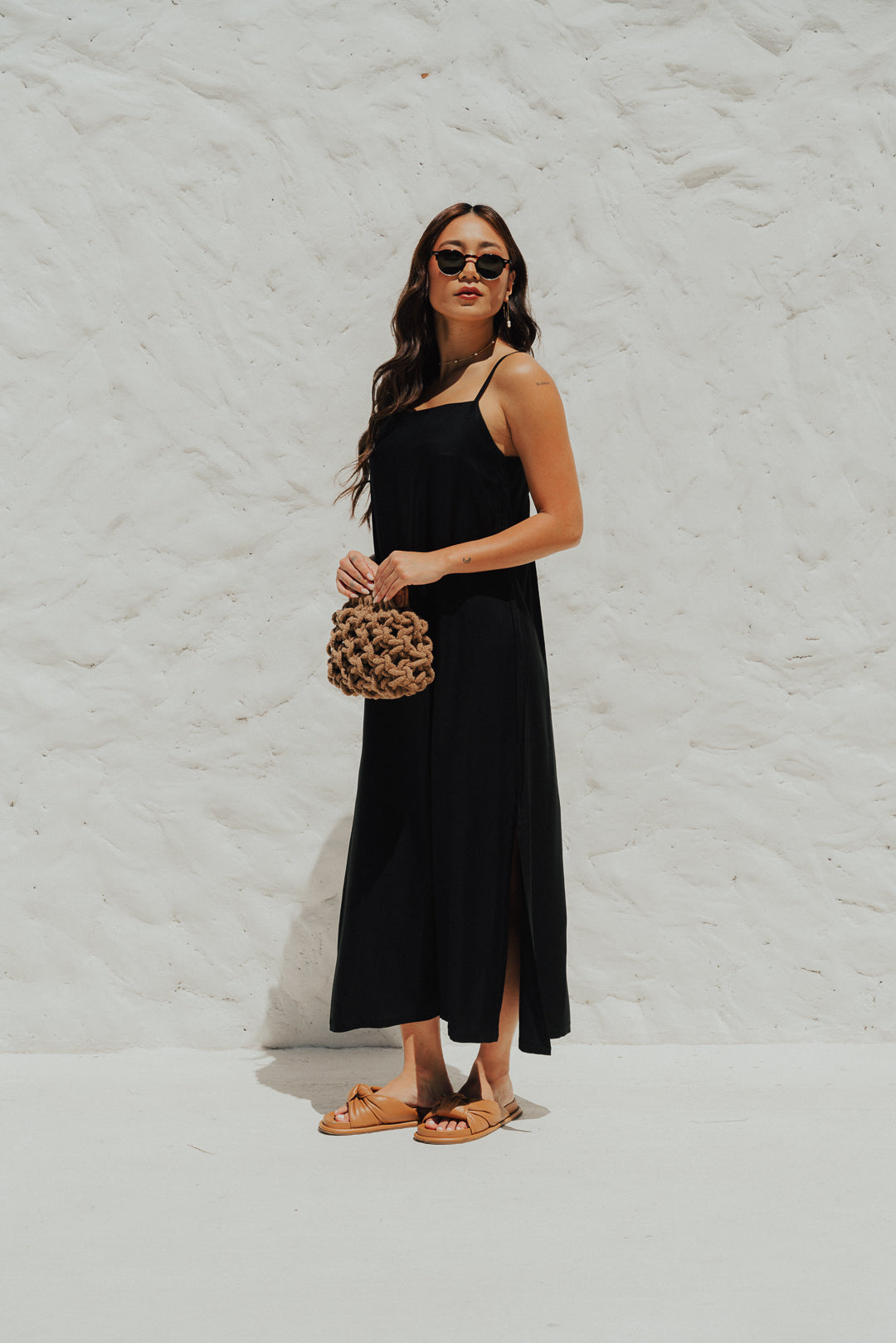 Vestido Longo Quadrado Preto