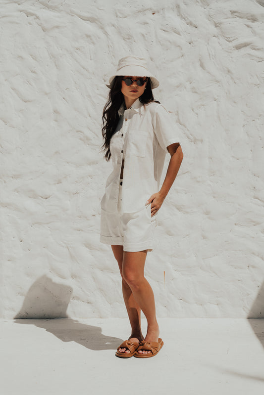 Camisa Linho M/C Off White