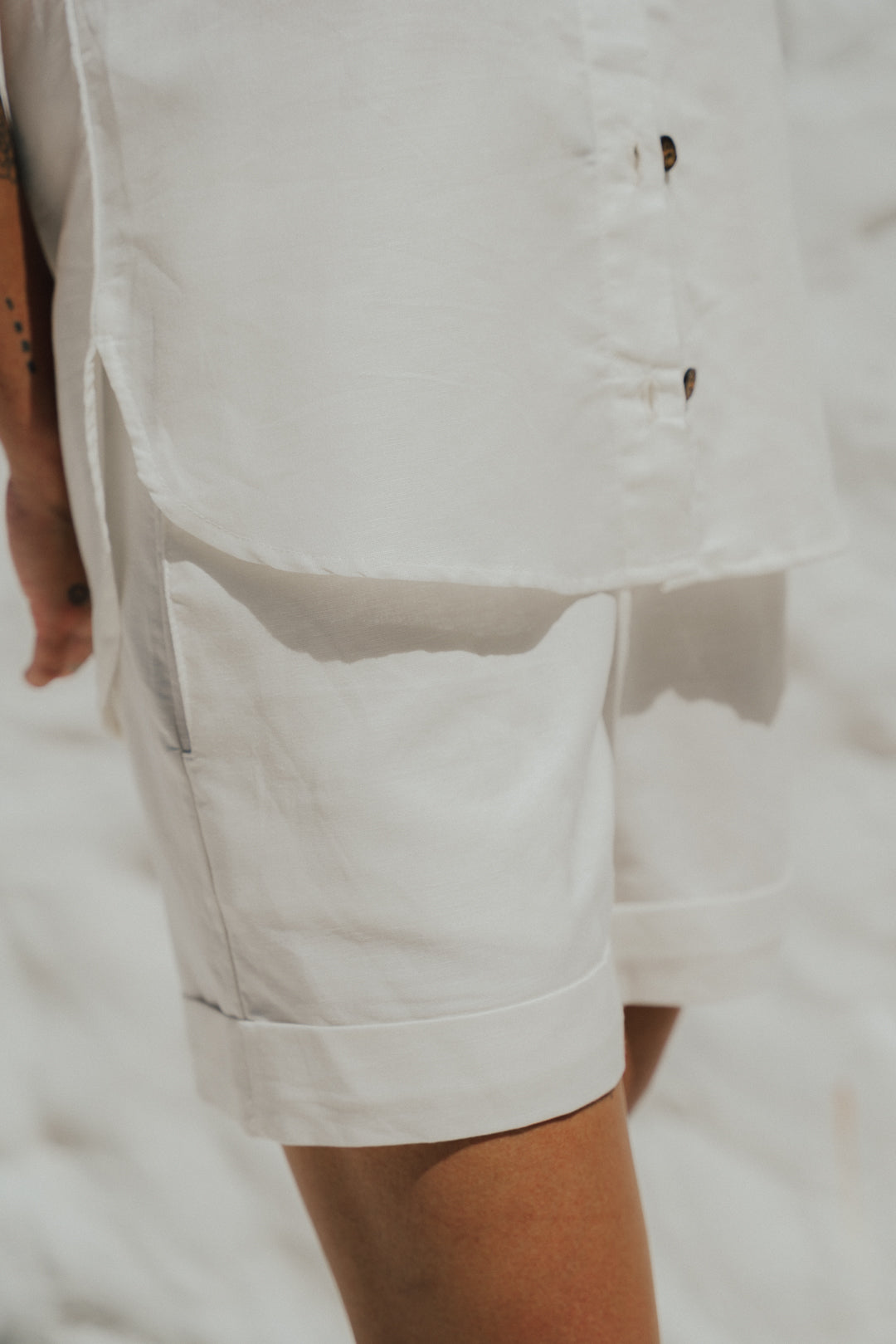 Camisa Linho M/C Off White