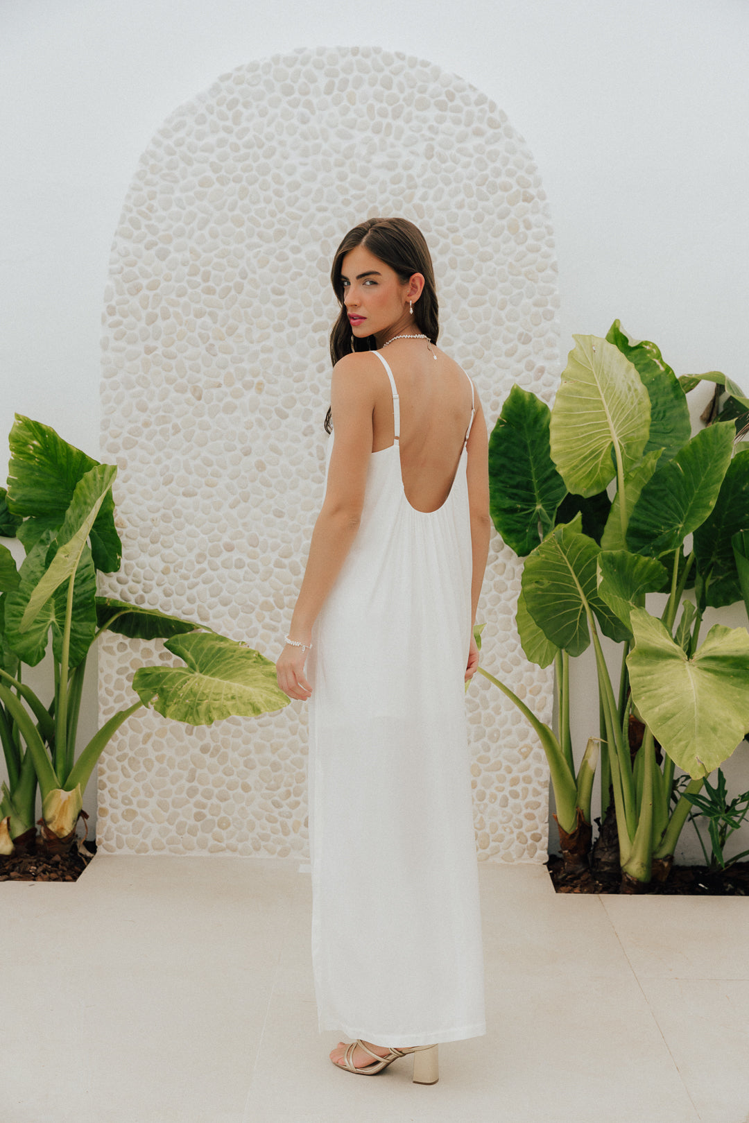 Vestido Longo Quadrado Off White