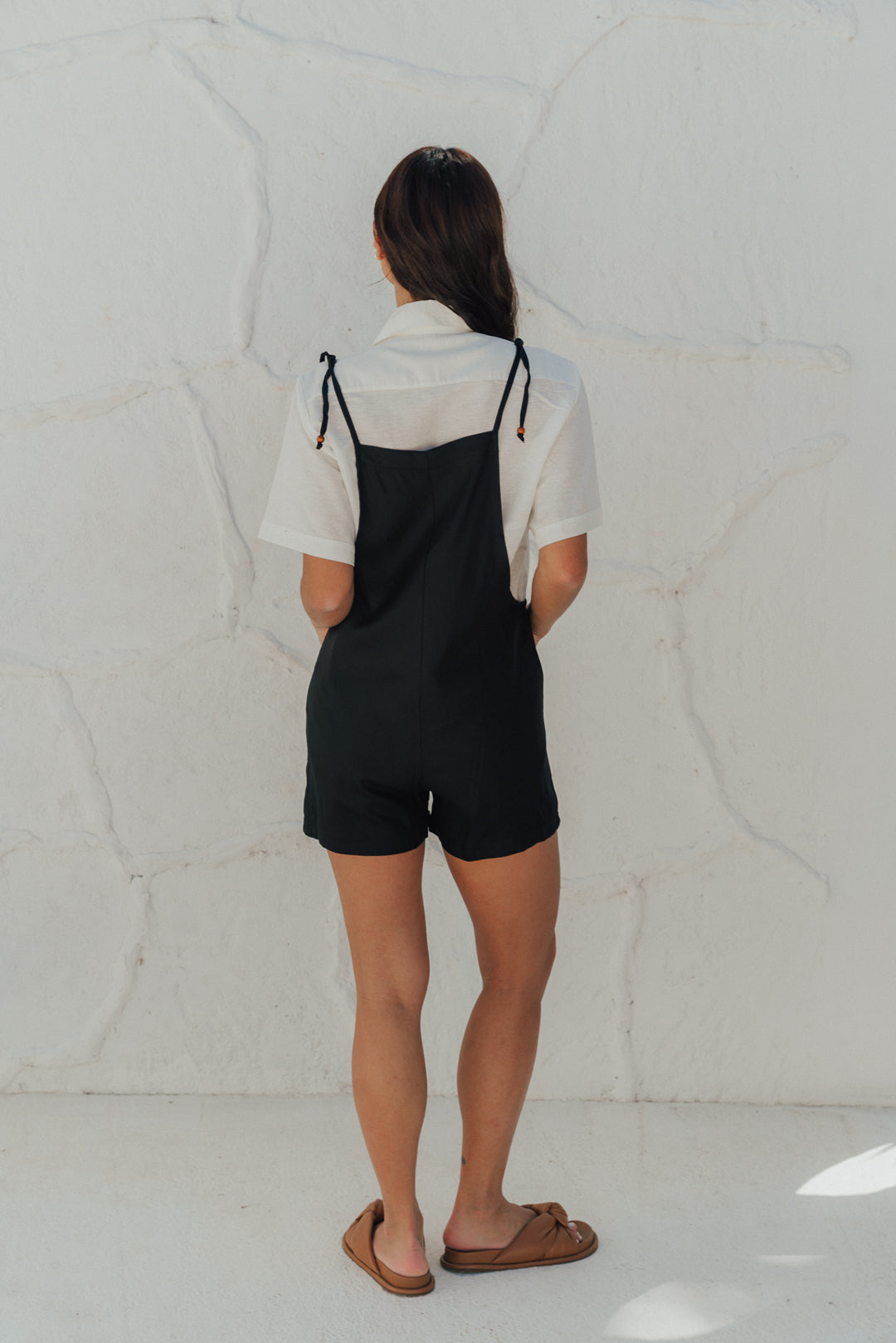 Jardineira Shorts Preta