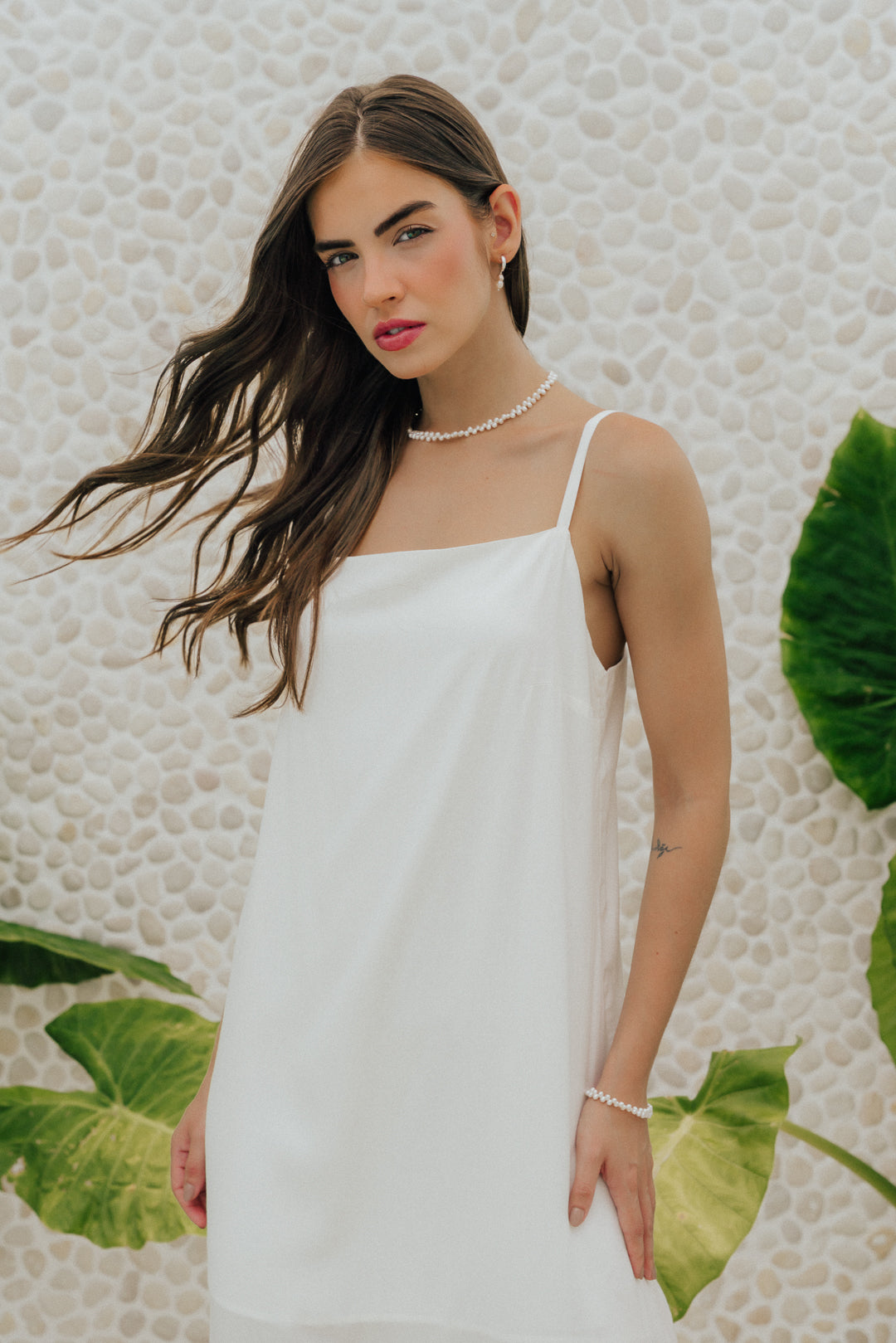 Vestido Longo Quadrado Off White