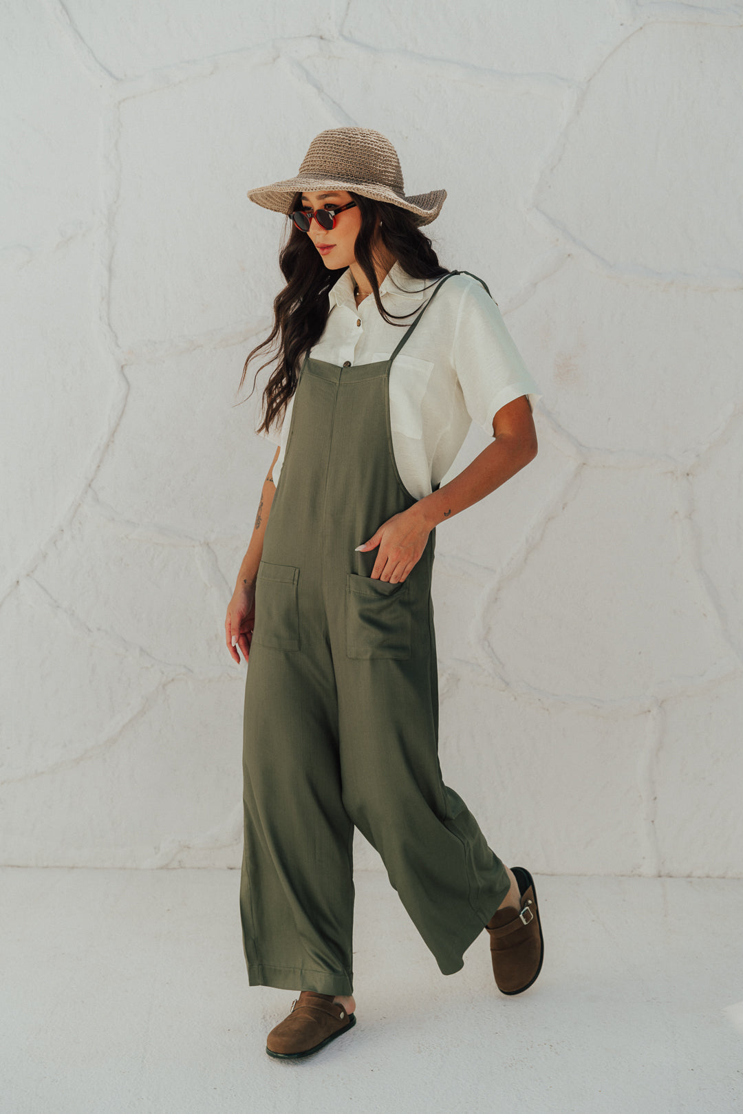 Jardineira Longa Oliva