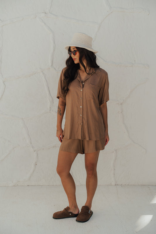 Camisa Fenda M/C Cappuccino