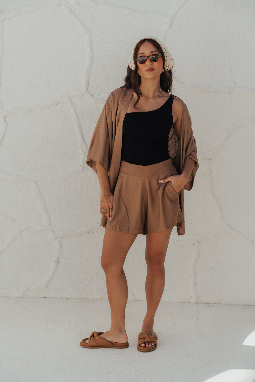 Kimono Reto Fenda Cappuccino