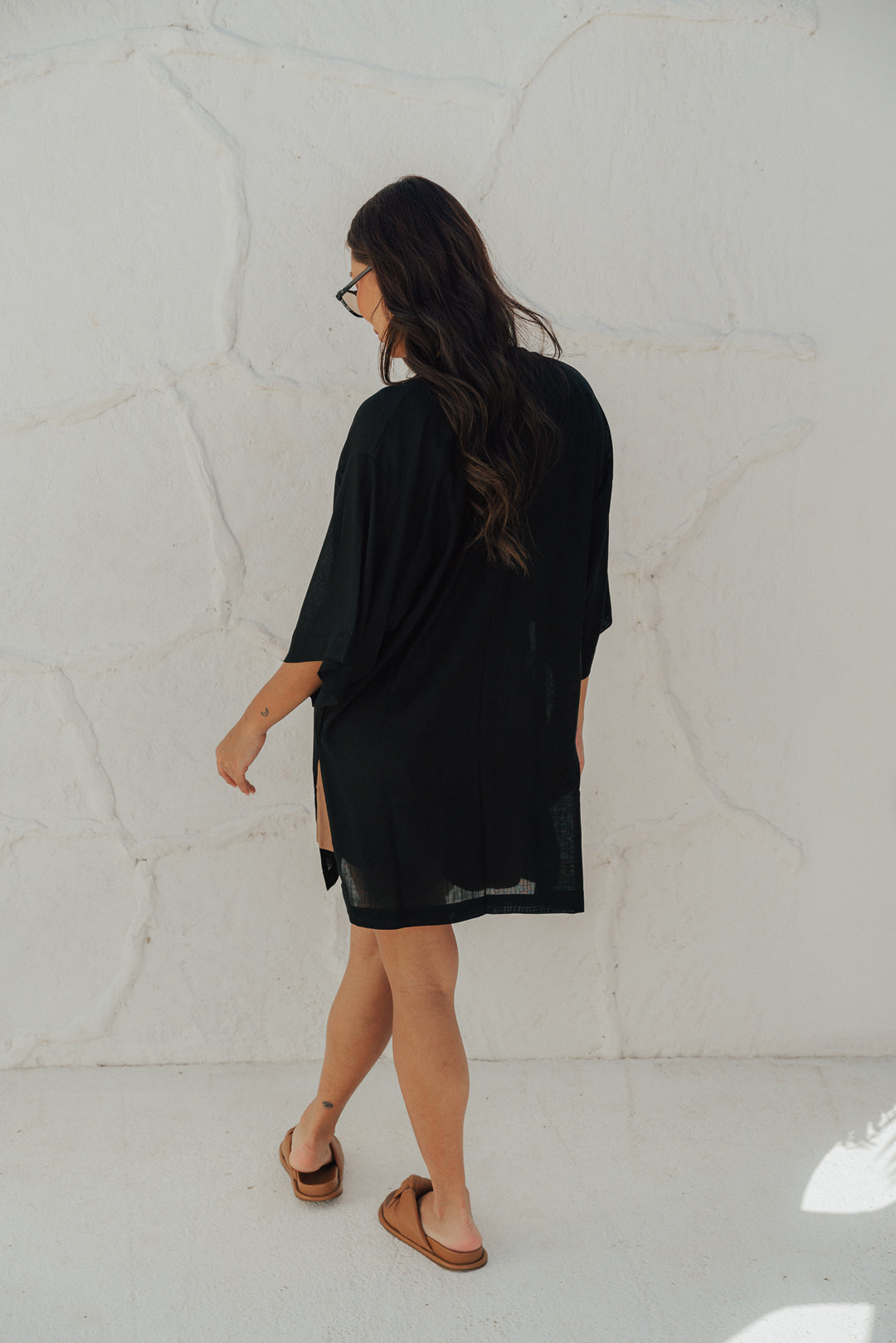 Kimono Reto Fenda Preto