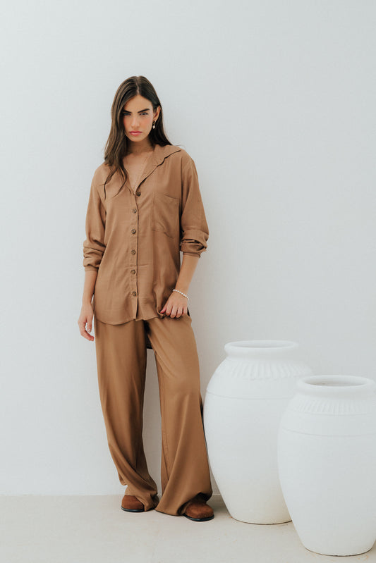 Camisa Fenda M/L Cappuccino