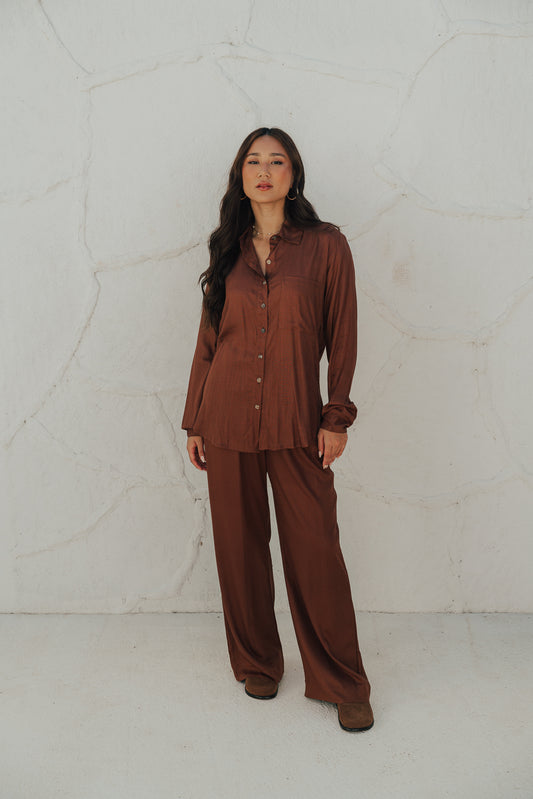 Camisa Fenda M/L Café