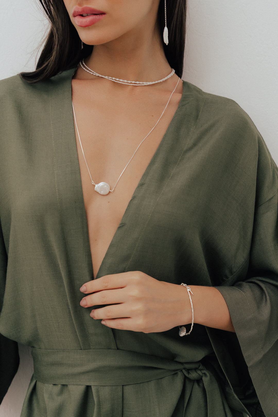 Kimono Reto Fenda Oliva