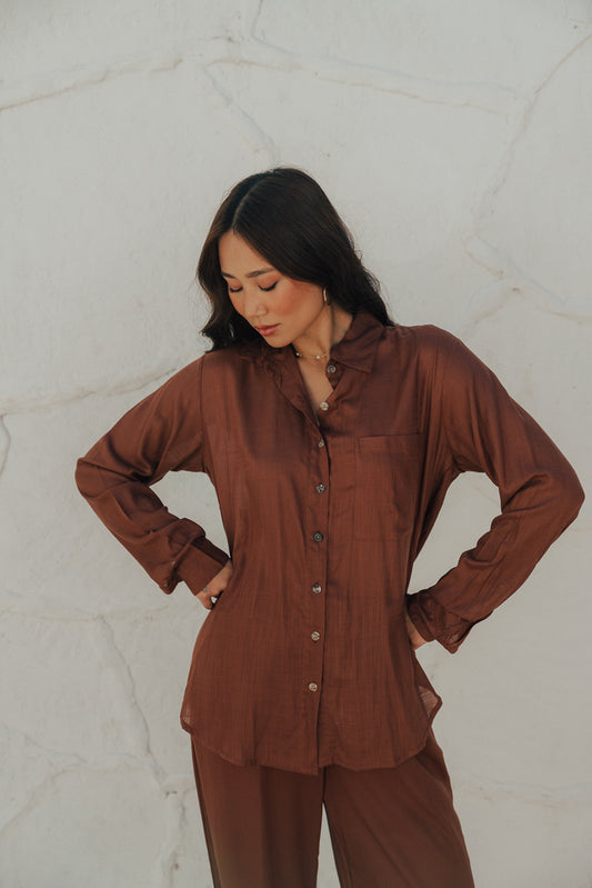 Camisa Fenda M/L Café