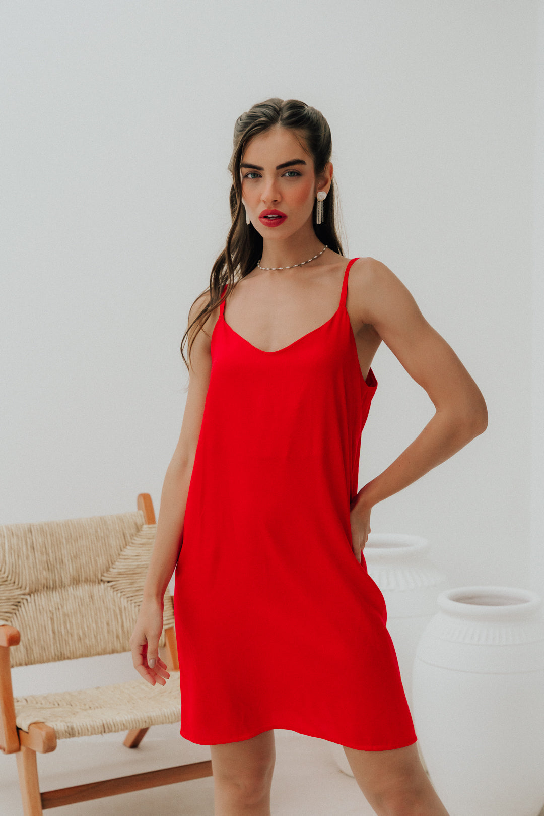 Vestido Curto Cereja