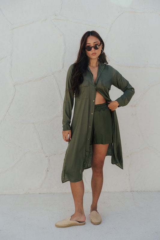 Chemise Botão Oliva