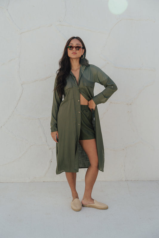 Chemise Botão Oliva