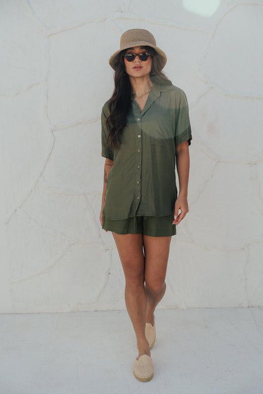 Camisa Fenda M/C Oliva