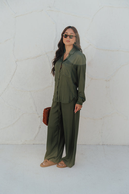 Camisa Fenda M/L Oliva