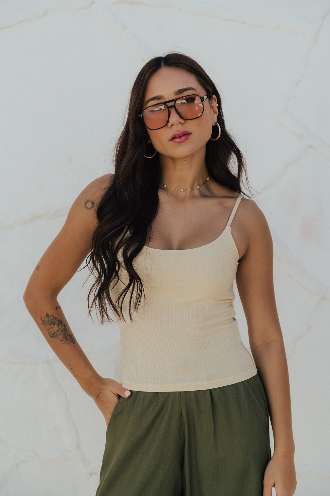 Regata Alça Canelada Vanilla