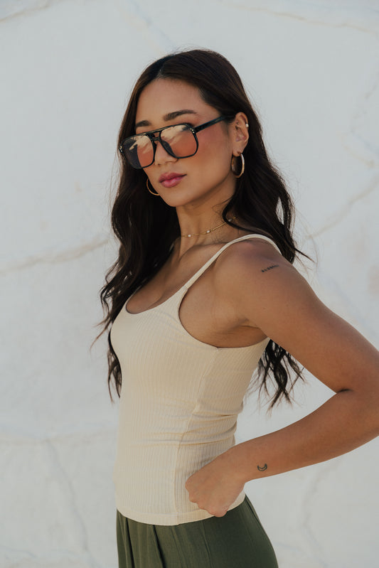 Regata Alça Canelada Vanilla