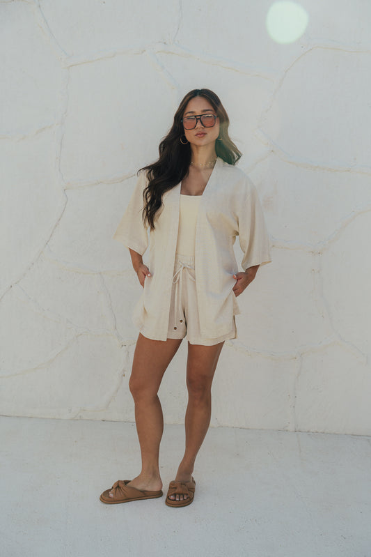Kimono Reto Fenda Natural
