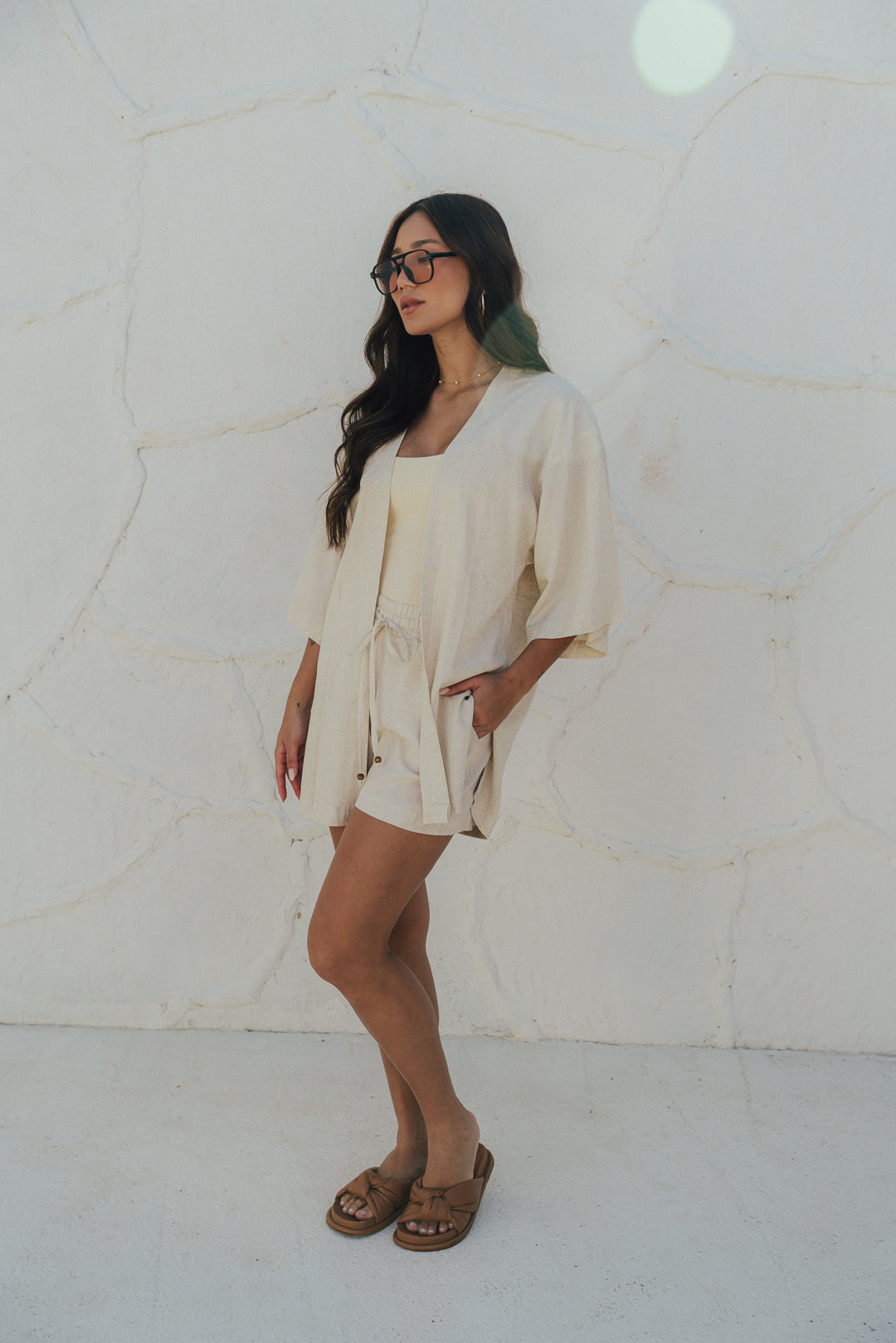 Kimono Reto Fenda Natural