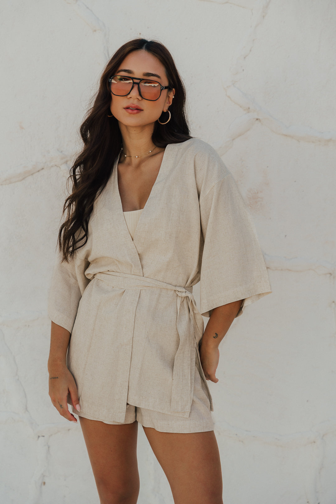 Kimono Reto Fenda Natural