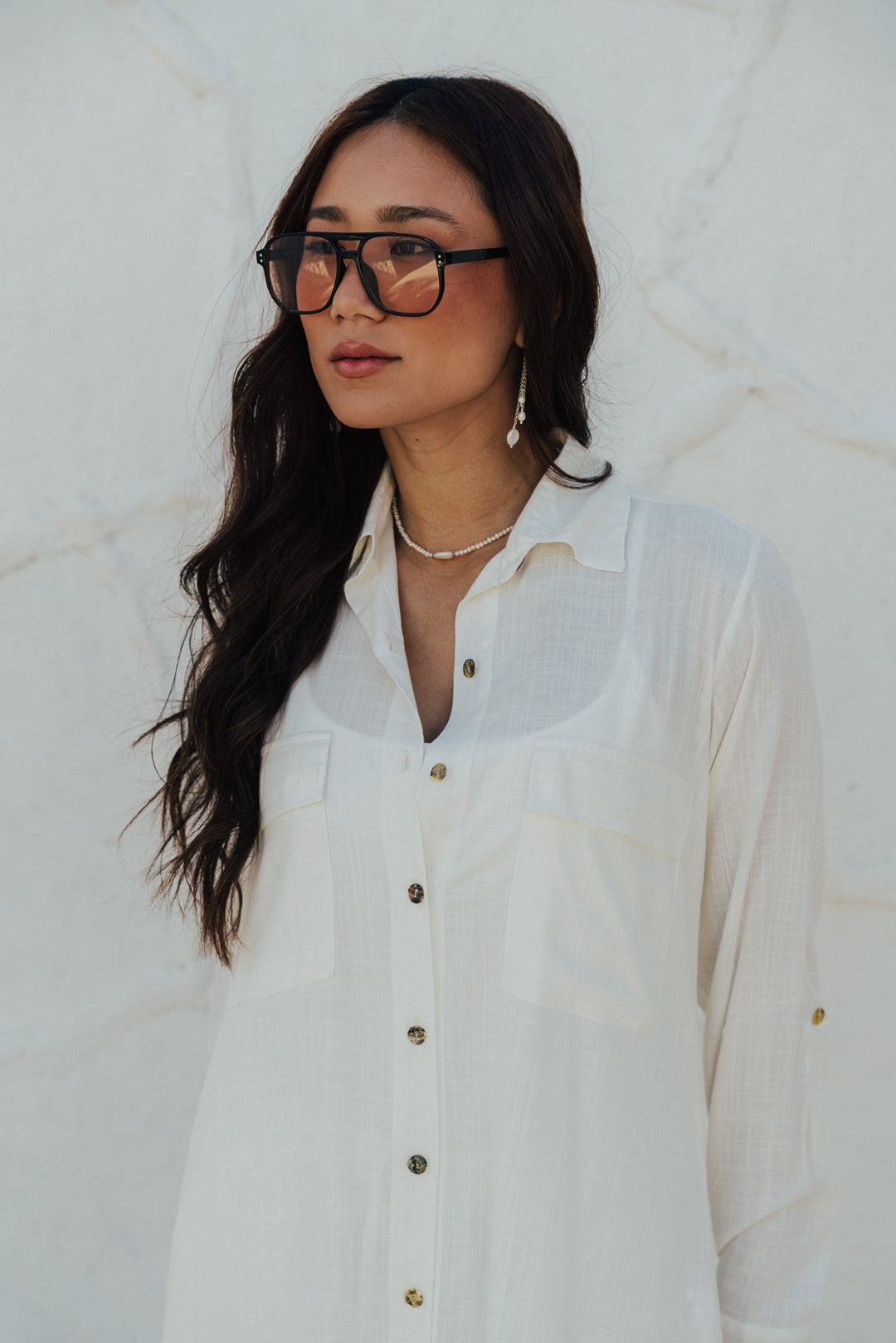 Chemise Botão Off White