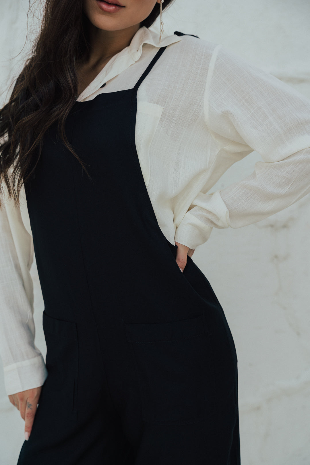 Jardineira Longa Preta