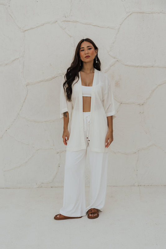 Kimono Reto Fenda Off White