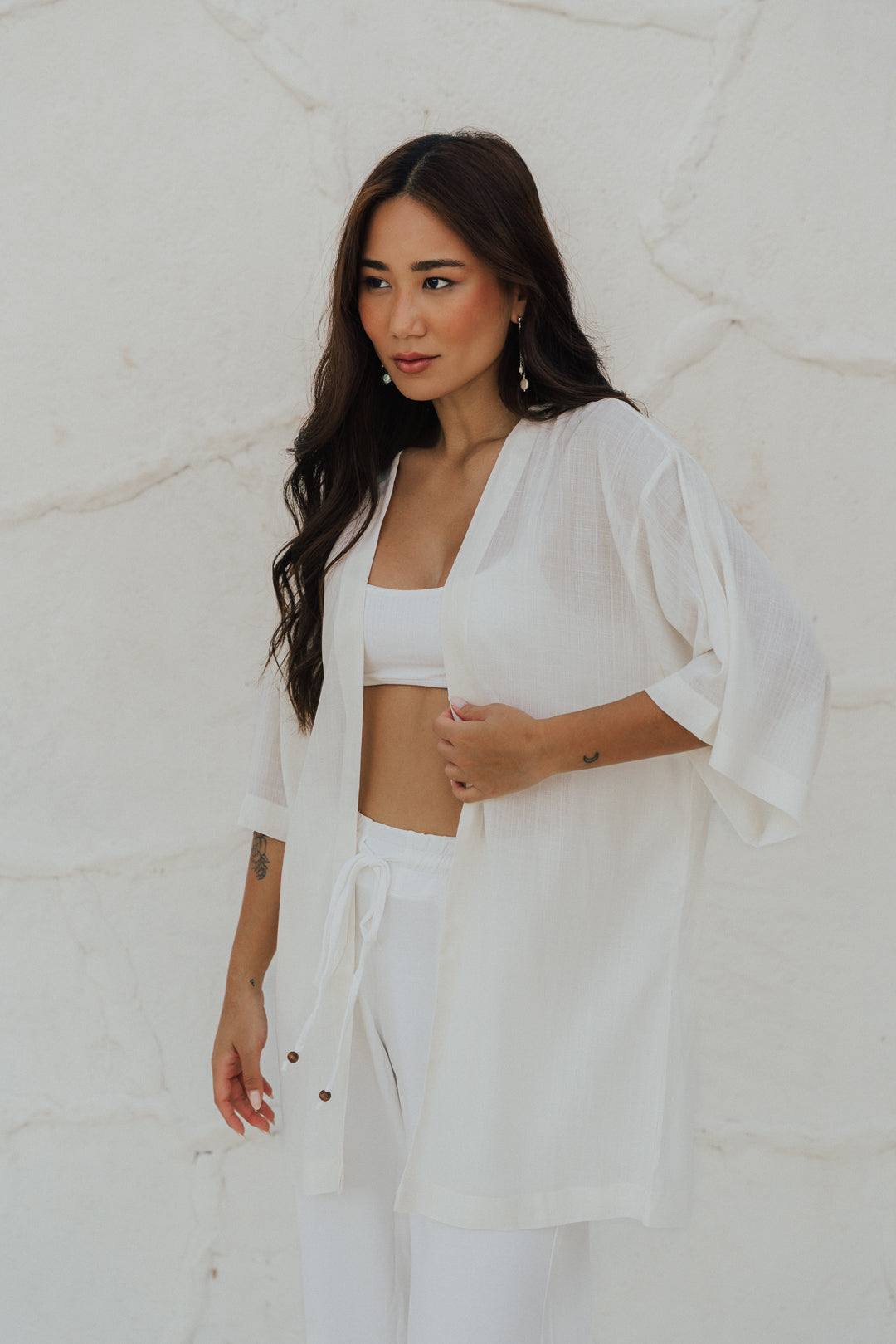 Kimono Reto Fenda Off White