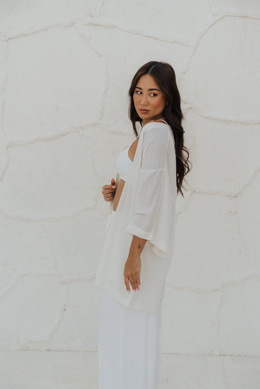 Kimono Reto Fenda Off White