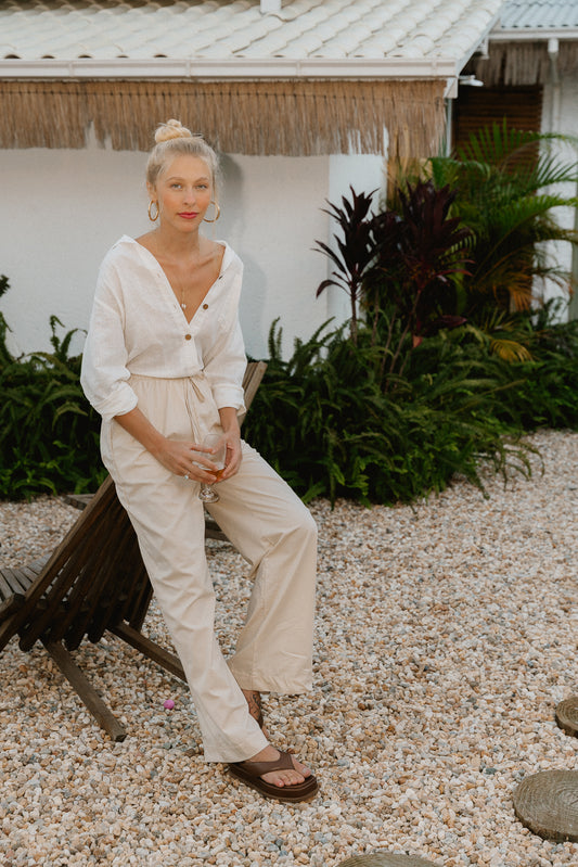 Pantalona Comfy Algodão Vanilla