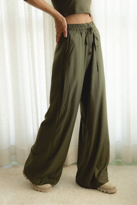 Pantalona Laço Viscose Oliva