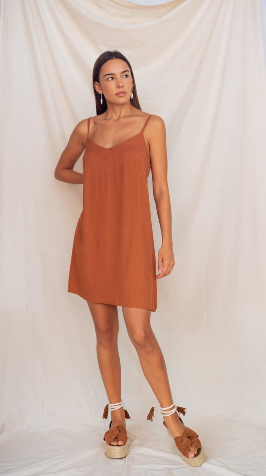 Vestido Curto Camel