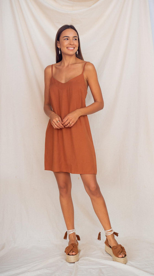 Vestido Curto Camel